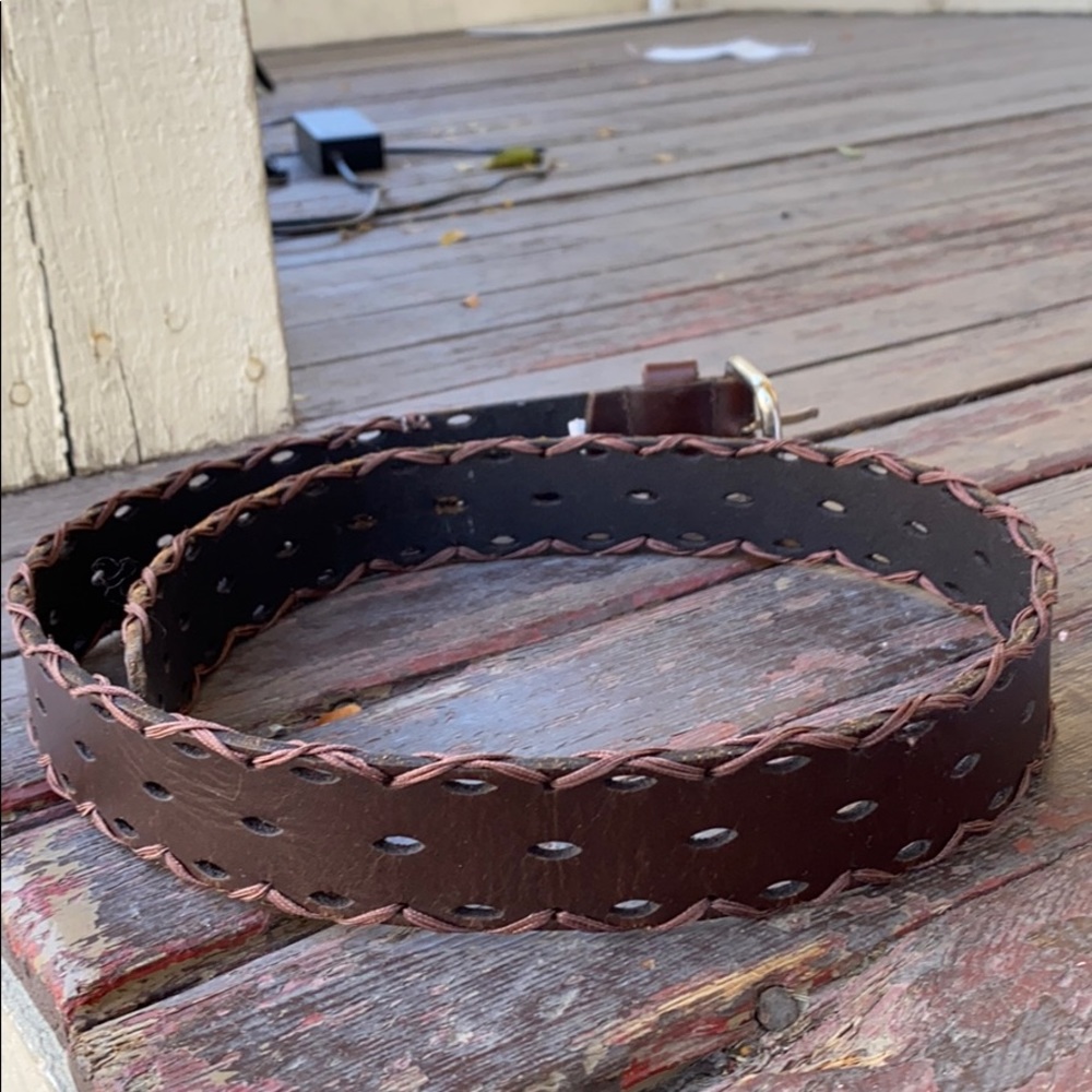 Sonoma Brown Woven Edge Leather Belt | 41in L